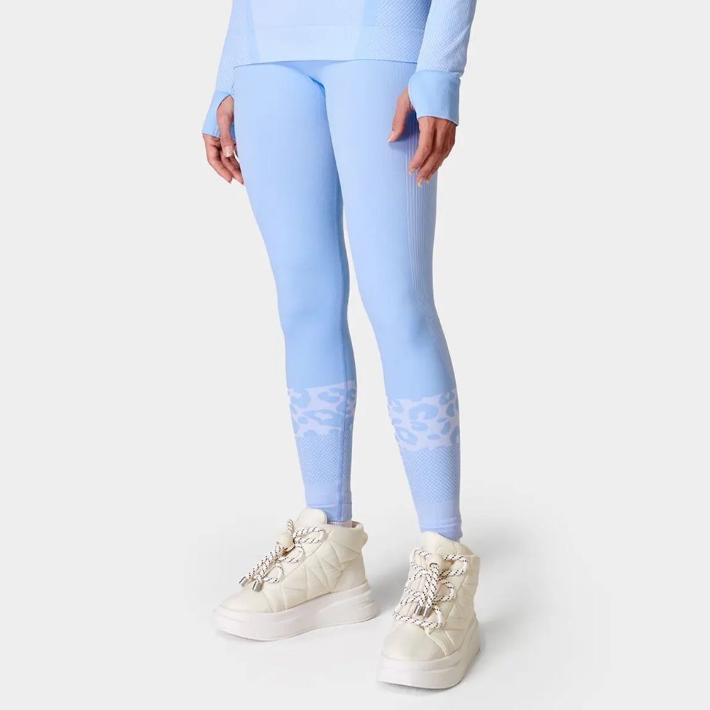 NEW Sweaty Betty Tech Animal Baselayer Legging - Women's Light Blue Leggings 6